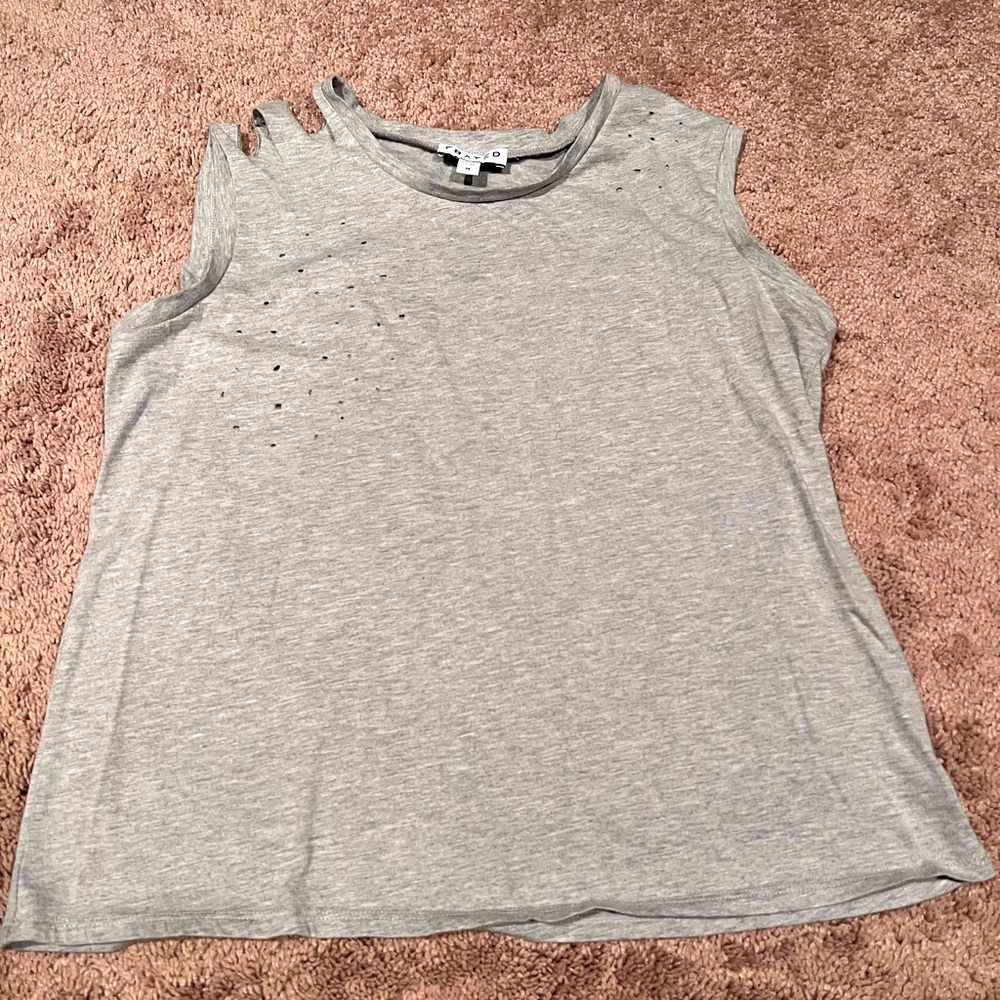Frayed distressed tank top